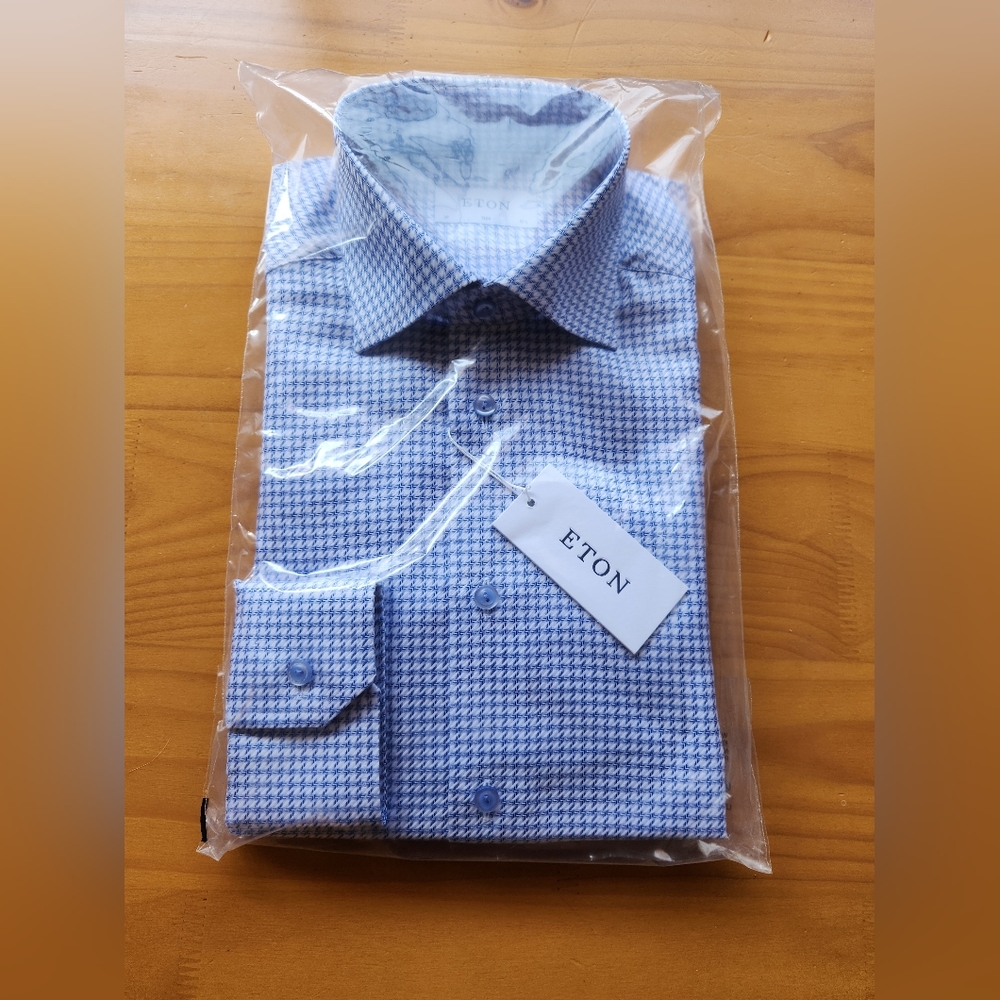 ETON Men's Dress Shirt Size 39 Slim 15.5 Neck NWT